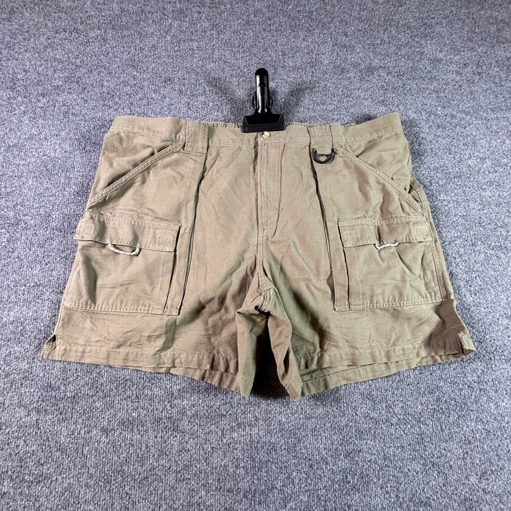 Columbia Cargo Shorts Women's 2X Beige Canvas Workwear Utility Travel Summer